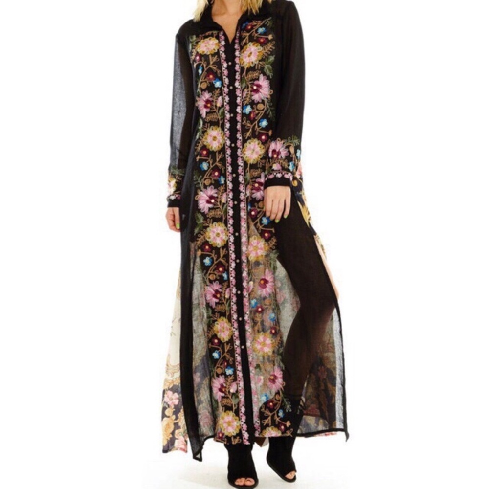 Anthropologie Aratta Silent Journey Embroidered Duster | Size M - Picture 11 of 11